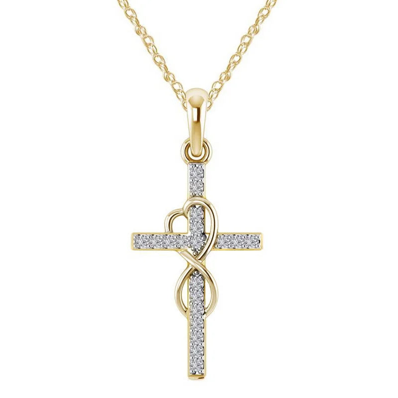 Infinite Love Cross Pendant - Zinc Alloy