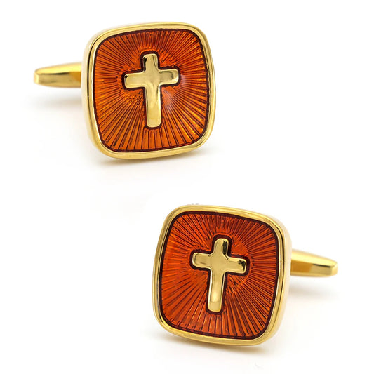 Shining Cross Cufflinks - Copper