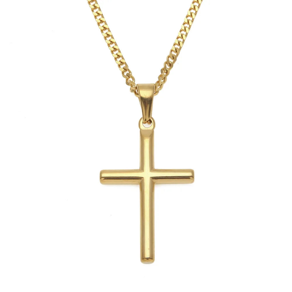 Simple Cross Pendant - Stainless Steel