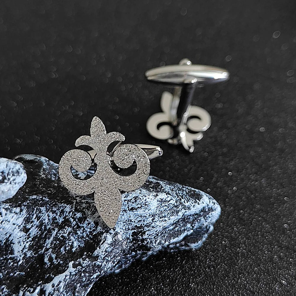 Holy Lily Flower Cufflinks - Stainless Steel