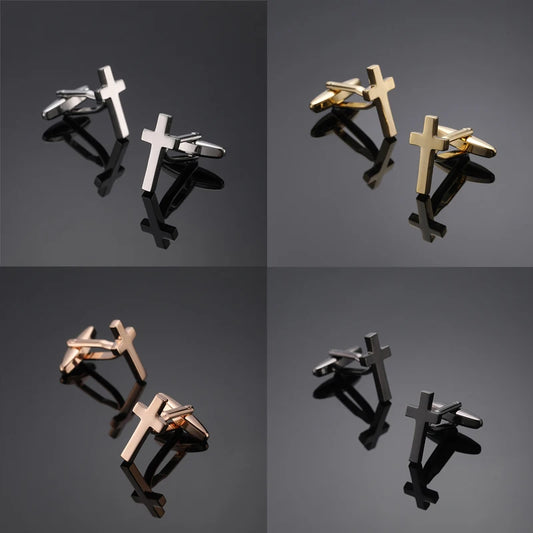 Modest Cross Cufflinks - Copper