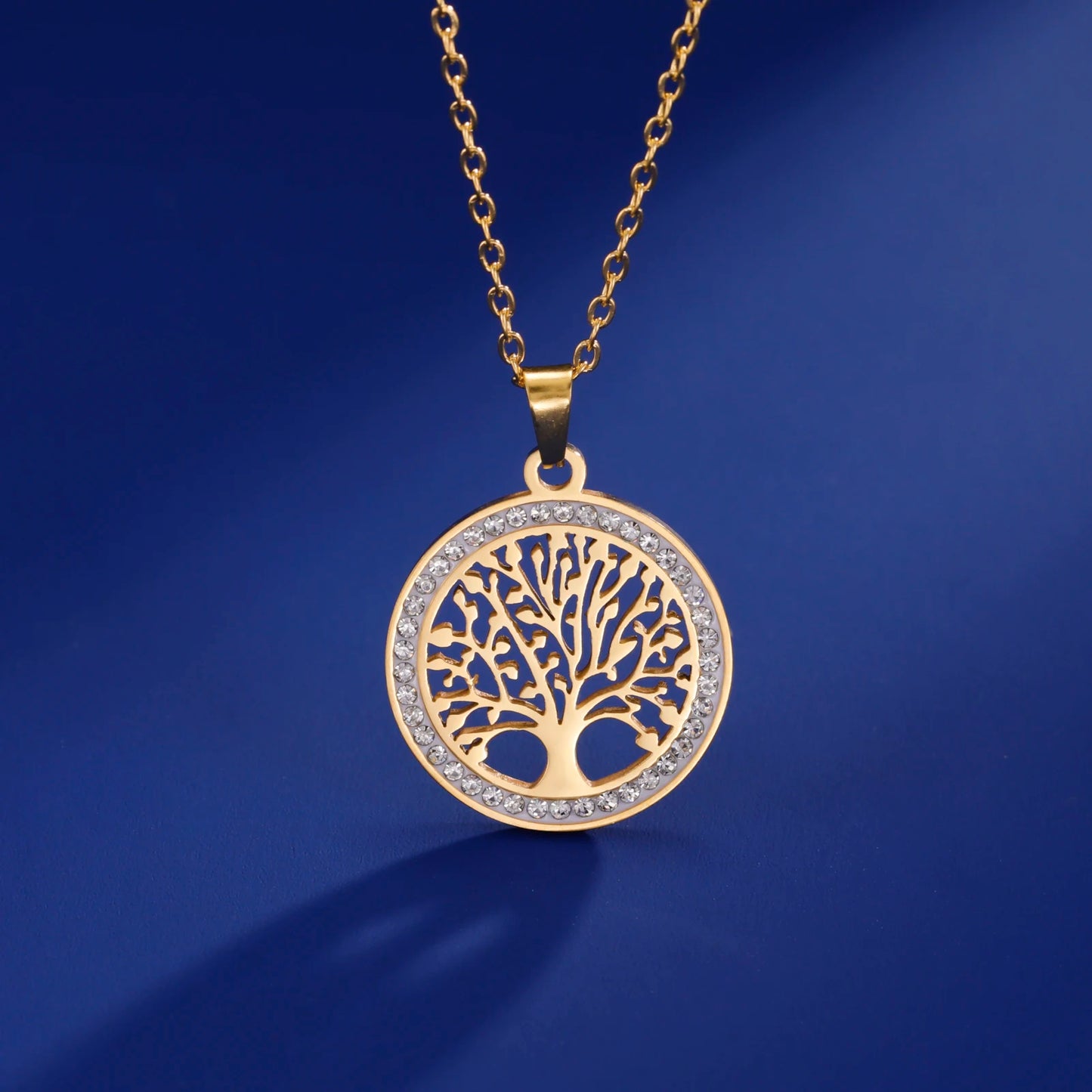 Tree of Life High Carbon Diamond Pendant - Stainless Steel