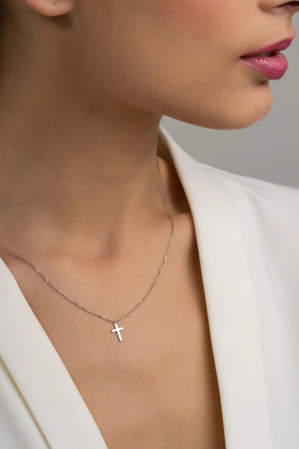 Basic Cross Women's Pendant - Stainless Steel