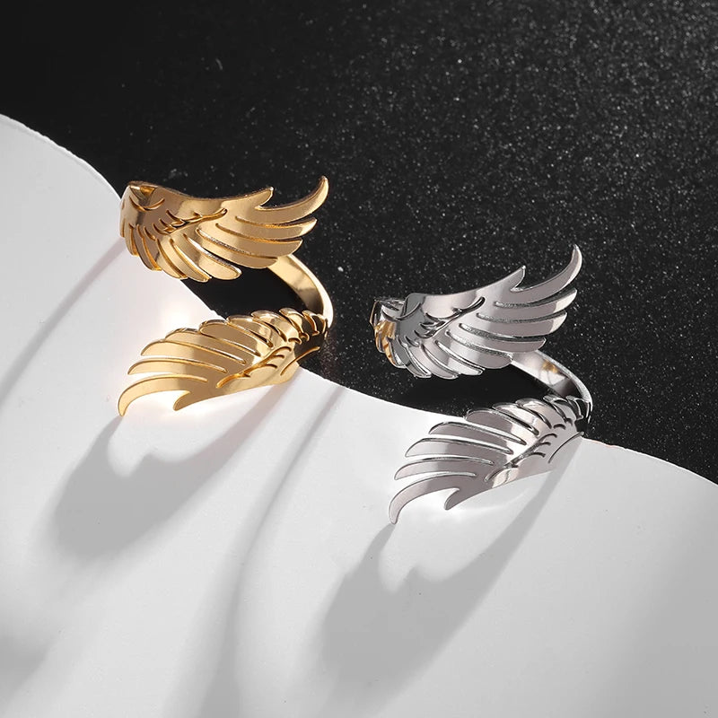 Angel Feather Wing Ring - Stainless Steel