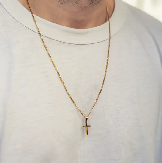 Simple Cross Men's Chain - Stainless Steel