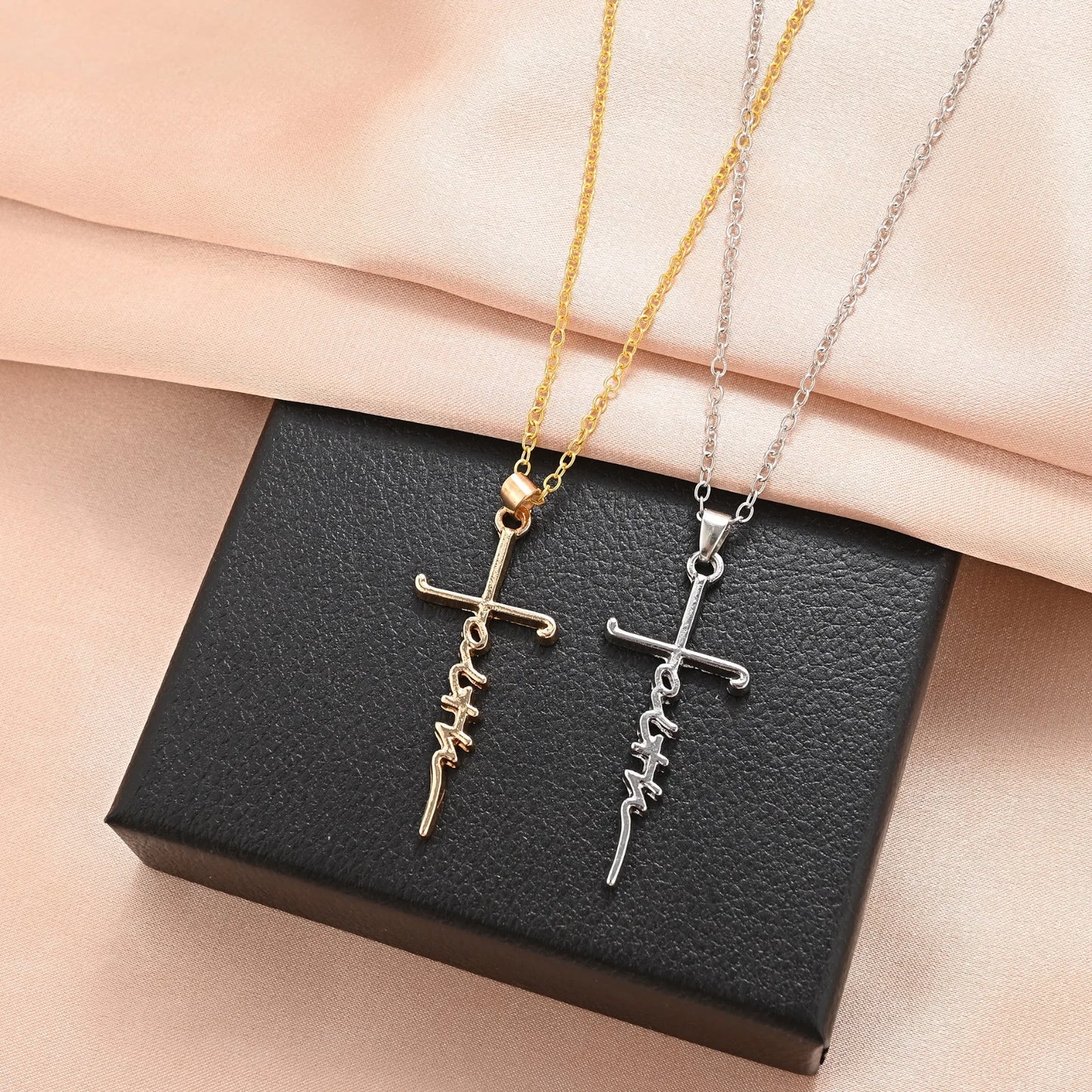 Faith on the Cross Women's Pendant - Stainless Steel