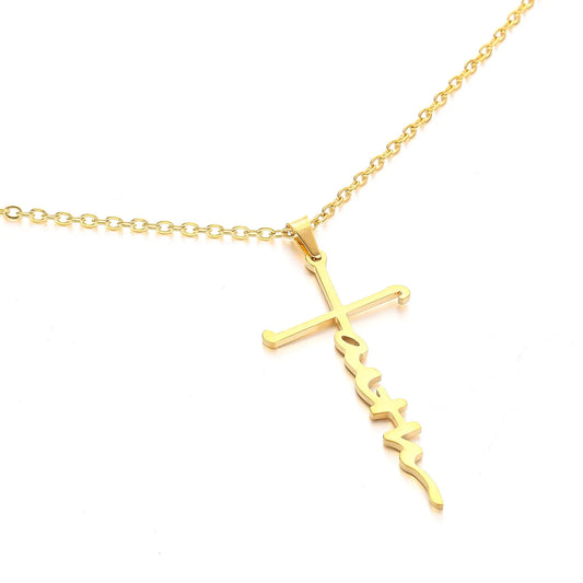 Faith on the Cross Women's Pendant - Stainless Steel